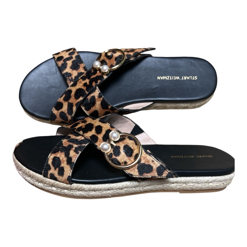 NWOB Stuart Weitzman Leopard Print Espadrille Sandals Size 9